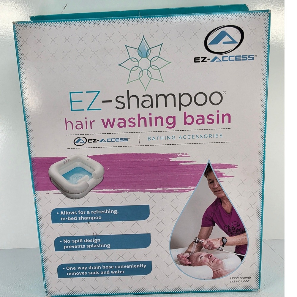 EZ-ACCESS EZ-shampoo Inflatable Hair Washing Basin for In-Bed Bathing White